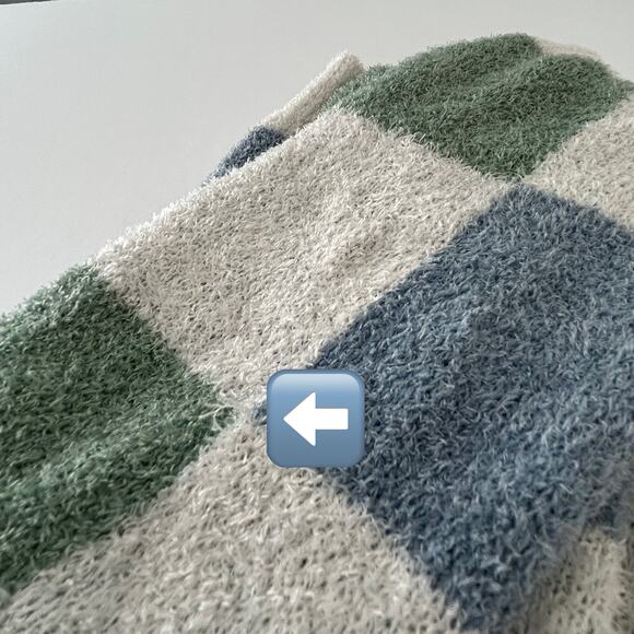 Abercrombie & Fitch Kids Check Sweater 11-12 Girls Preppy Blue Green Cozy - Picture 9 of 9